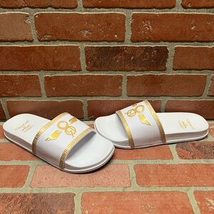 Creative Recreation ‘VICENZA’ White/Gold EVA Slide Sandals Men’s Size 9/42